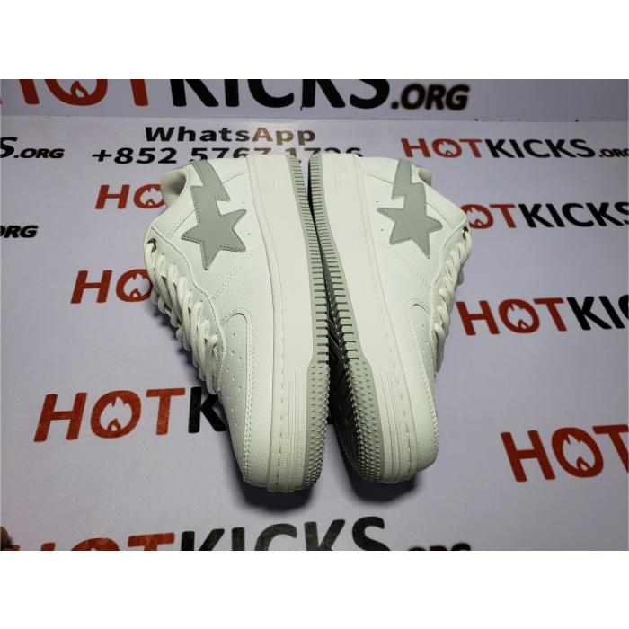 🔥Flash Sale Discount 30$ - LJR A Bathing Ape Bape Sk8 Sta Low White Grey,1G70-109-0002