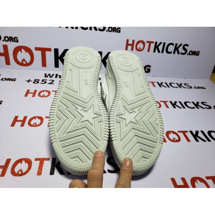 🔥Flash Sale Discount 30$ - LJR A Bathing Ape Bape Sk8 Sta Low White Grey,1G70-109-0002