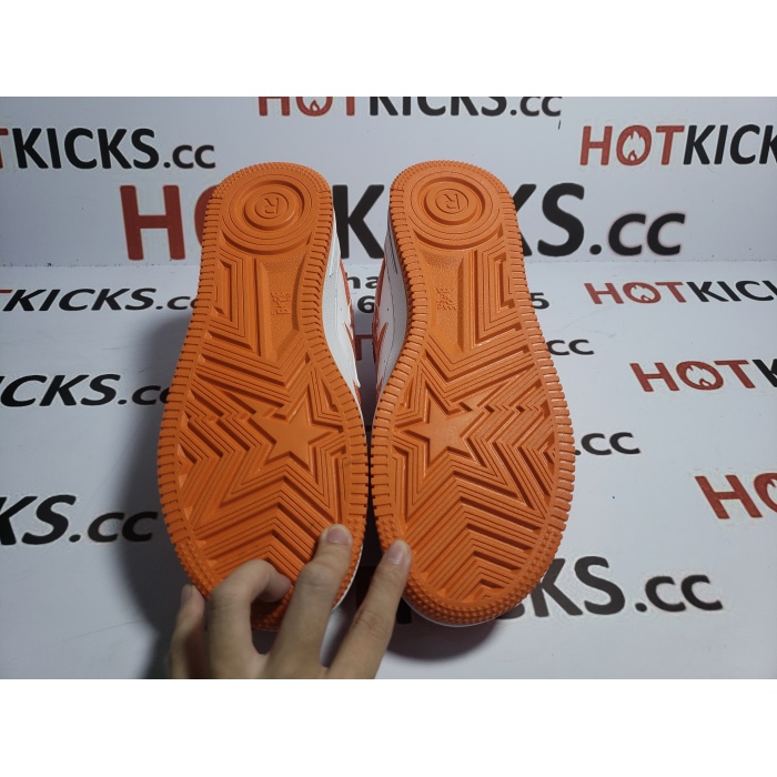 🔥Flash Sale Discount 30$ - LJR A Bathing Ape Bape Sta Low White Orange,1G70-109-0017