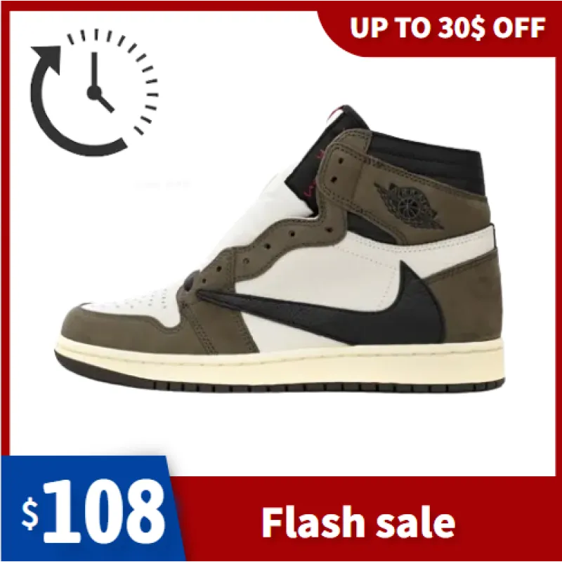 🔥Flash Sale Discount 30$ - LJR Jordan 1 Retro High Travis Scott，CD4487-100 