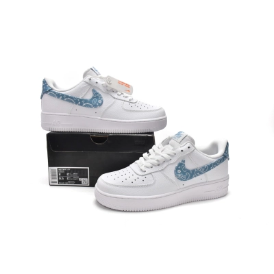OG Air Force 1 Low '07 Essential White Worn Blue Paisley , DH4406-100 02