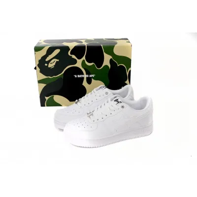 {20$ OFF, Litmited Time} OG A Bathing Bapesta Sta Low M2 White Leather 01