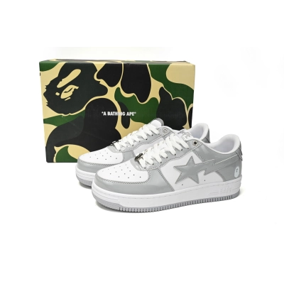 Special Sale A Bathing Ape Bape Sta Low White Grey Rao Noodles 1170-191-021 02