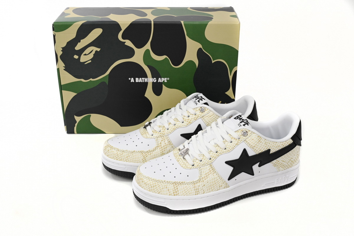 Special Sale A Bathing Ape Bape Sta Low White Snake Skin Pattern 1180 191 009