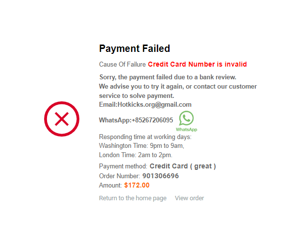 How to fix payment  failure 