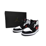Air Jordan 1 Mid Black Chile Red White 554724-075