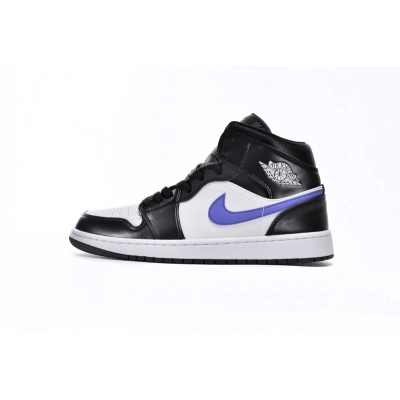 Air Jordan 1 Mid Black Racer Blue White (GS) 554725-084 01