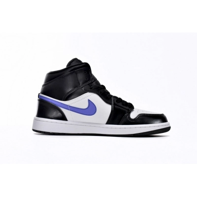 Air Jordan 1 Mid Black Racer Blue White (GS) 554725-084 02