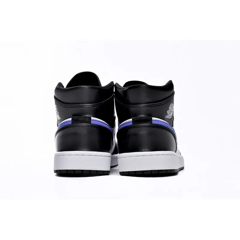 Air Jordan 1 Mid Black Racer Blue White (GS) 554725-084