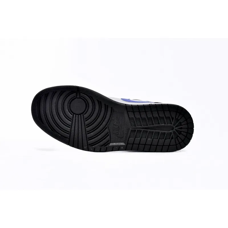 Air Jordan 1 Mid Black Racer Blue White (GS) 554725-084