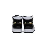 Air Jordan 1 Mid Patent Black White Gold 852542-007
