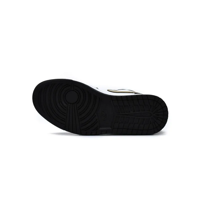 Air Jordan 1 Mid Patent Black White Gold 852542-007