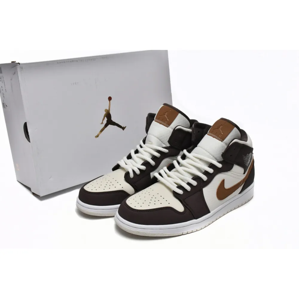 Air Jordan 1 Mid SE Brown Basalt Oatmeal (Women's) DO6699-200