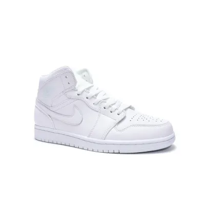 Air Jordan 1 Mid Triple White (2019) (GS) 554724-129 02
