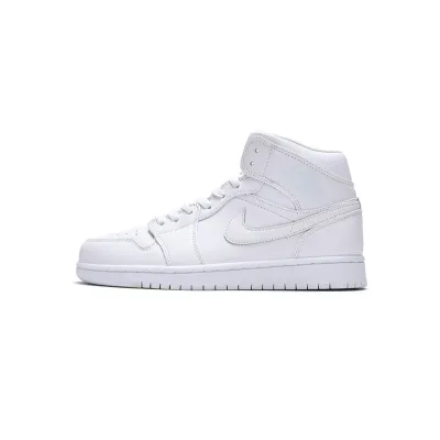 Air Jordan 1 Mid Triple White (2019) (GS) 554724-129 01