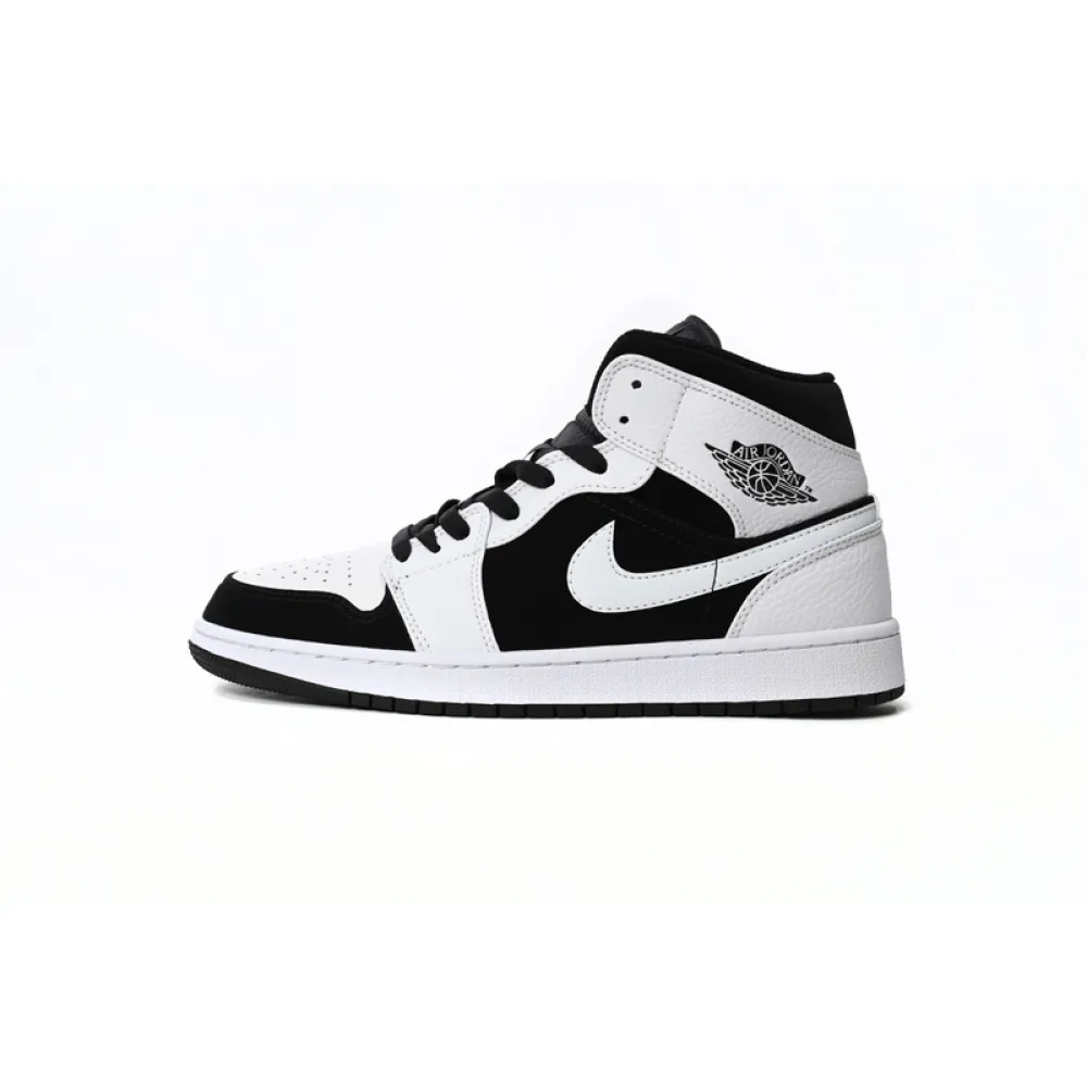 Air Jordan 1 Mid White Black 554724-113