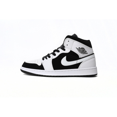 Air Jordan 1 Mid White Black 554724-113 01