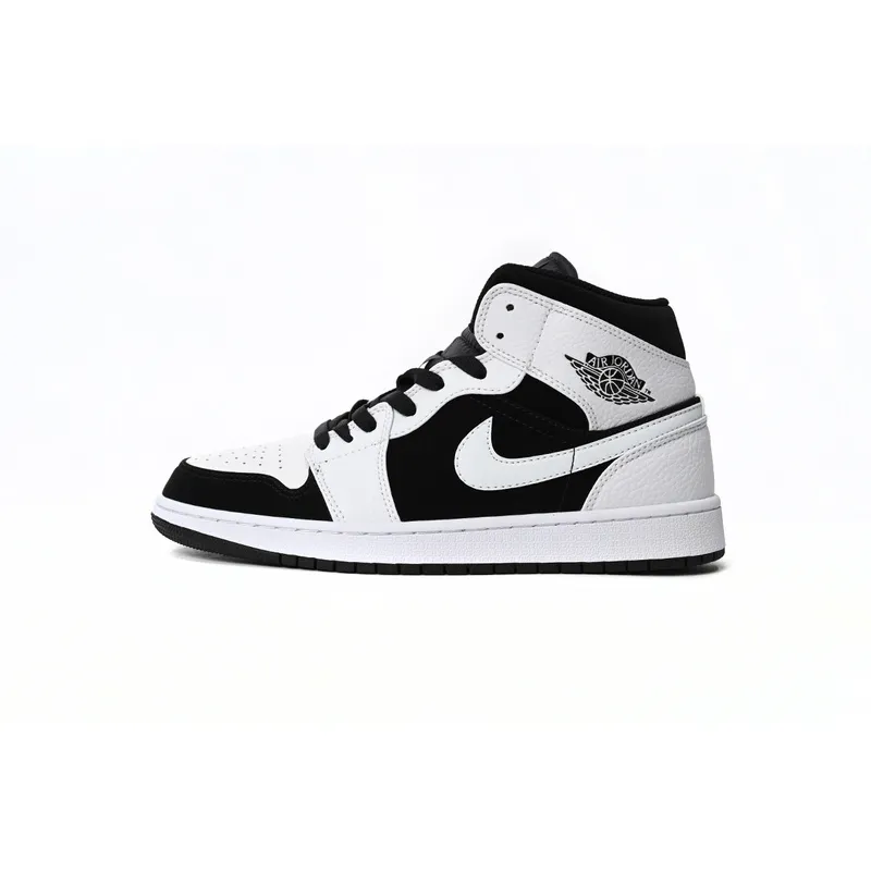 Air Jordan 1 Mid White Black 554724-113