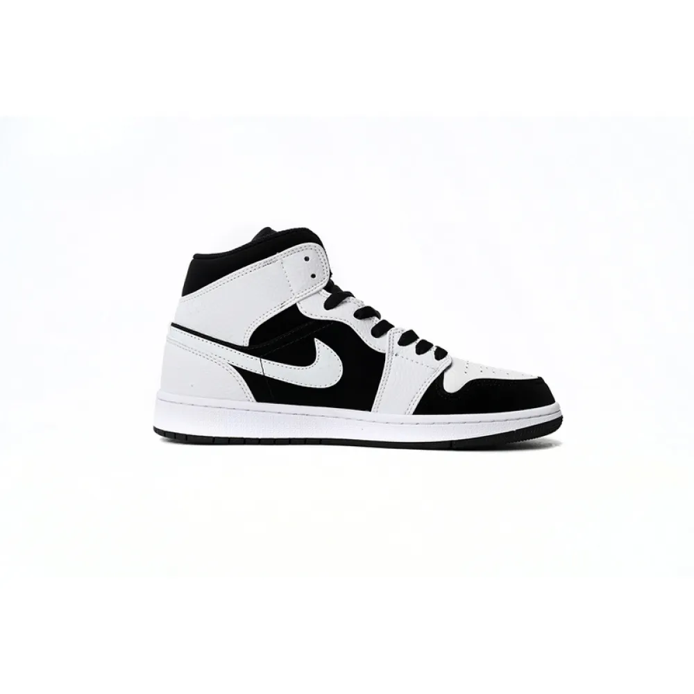 Air Jordan 1 Mid White Black 554724-113
