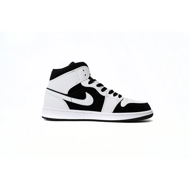 Air Jordan 1 Mid White Black 554724-113