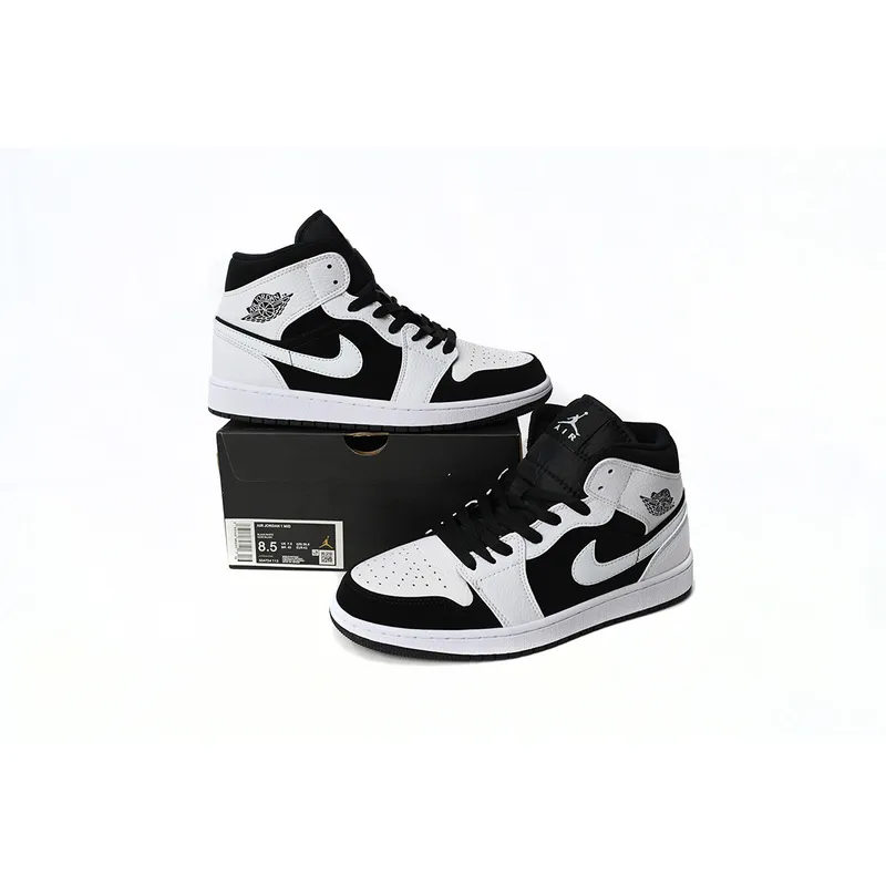 Air Jordan 1 Mid White Black 554724-113