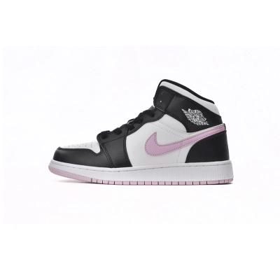 Air Jordan 1 Mid White Black Light Arctic Pink (GS) 555112-103 01