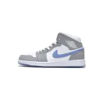 Air Jordan 1 Mid Wolf Grey Aluminum (Women's) BQ6472-105