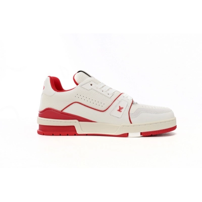 Louis Vuitton Trainer #54 Signature White Red  1ABFBE 02
