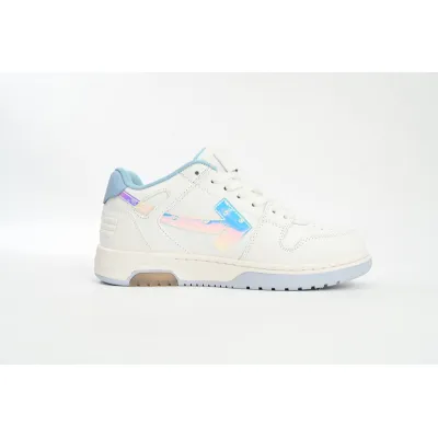 OFF-WHITE Out Of Office OOO Low Tops White Iridescent Blue OMIA189F21LEA0030181 02