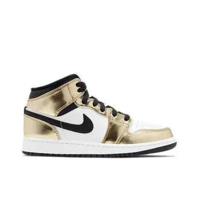 Air Jordan 1 Mid Metallic Gold Black White (GS) DC1420-700 02