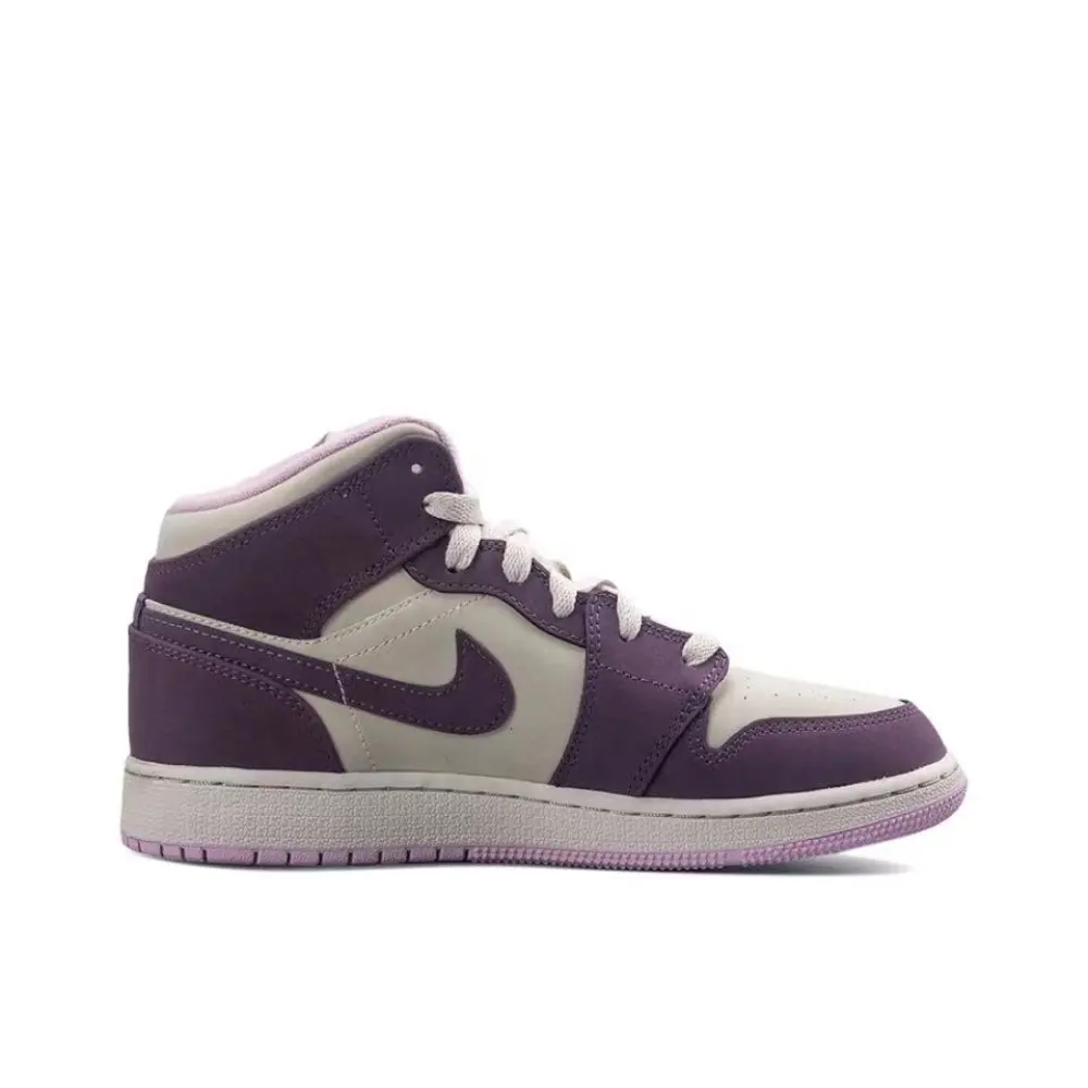 Air Jordan 1 Mid Pro Purple Desert Sand (GS)  555112-500