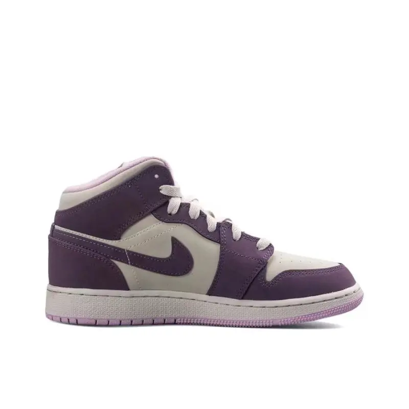 Air Jordan 1 Mid Pro Purple Desert Sand (GS)  555112-500