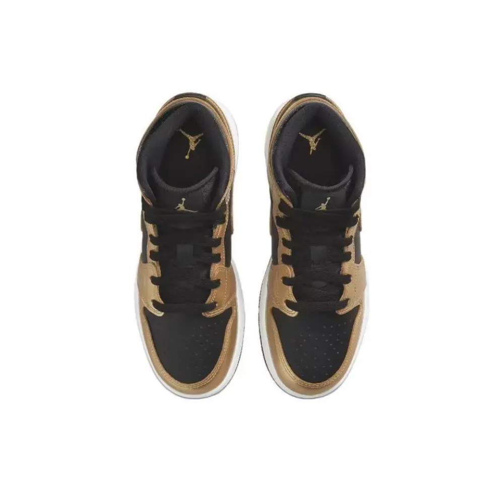 Air Jordan 1 Mid SE Metallic Gold Black (GS) DR6967-071