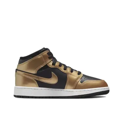 Air Jordan 1 Mid SE Metallic Gold Black (GS) DR6967-071 02