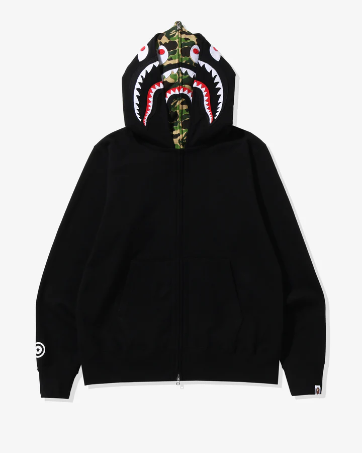 OBO  BAPE ABC Camo Shark Zip Hoodie Black