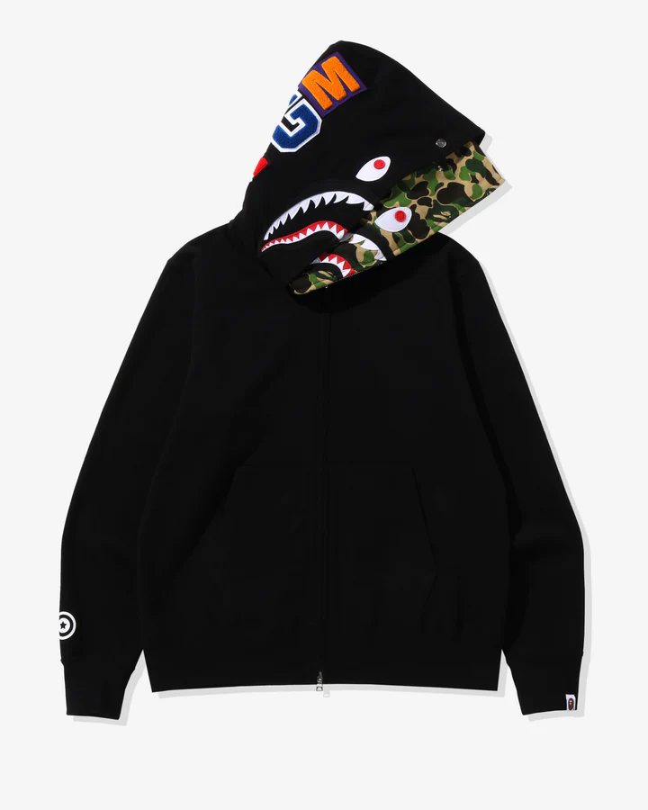 OBO  BAPE ABC Camo Shark Zip Hoodie Black