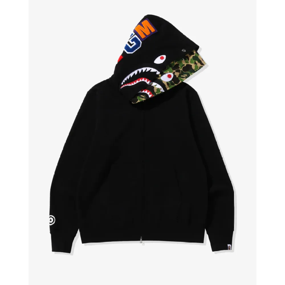 OBO  BAPE ABC Camo Shark Zip Hoodie Black