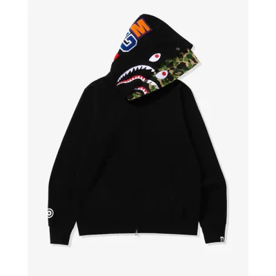 OBO  BAPE ABC Camo Shark Zip Hoodie Black 02