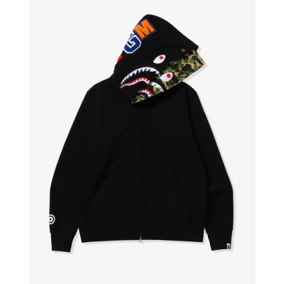 OBO  BAPE ABC Camo Shark Zip Hoodie Black 02