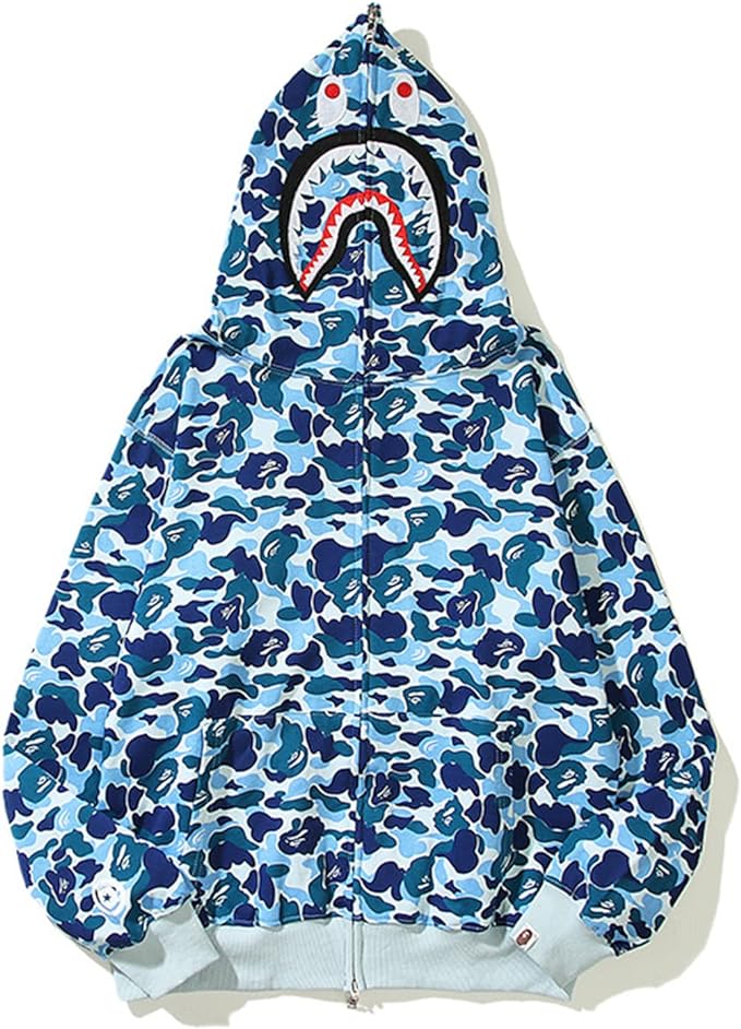 OBO  BAPE ABC Camo Shark Zip Hoodie Blue