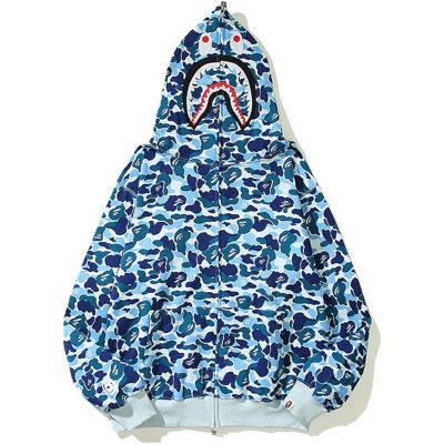 OBO  BAPE ABC Camo Shark Zip Hoodie Blue 01