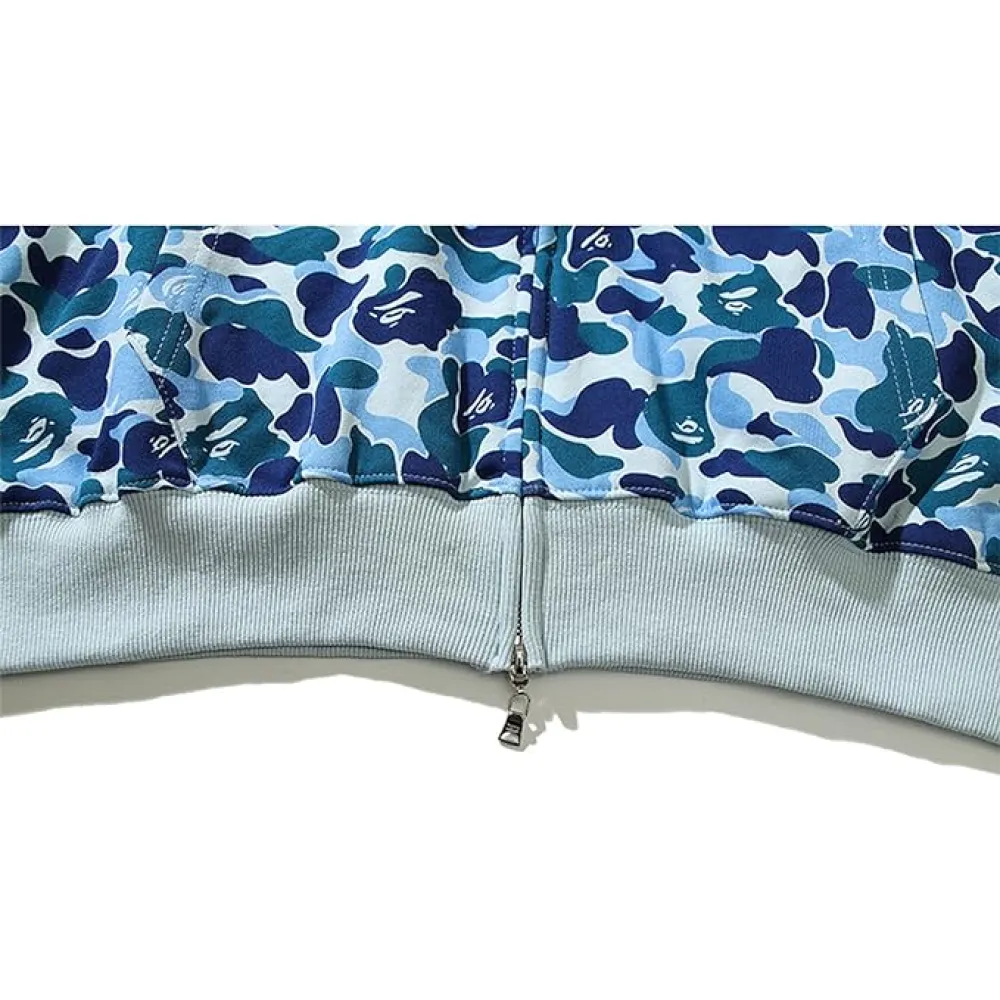 OBO  BAPE ABC Camo Shark Zip Hoodie Blue