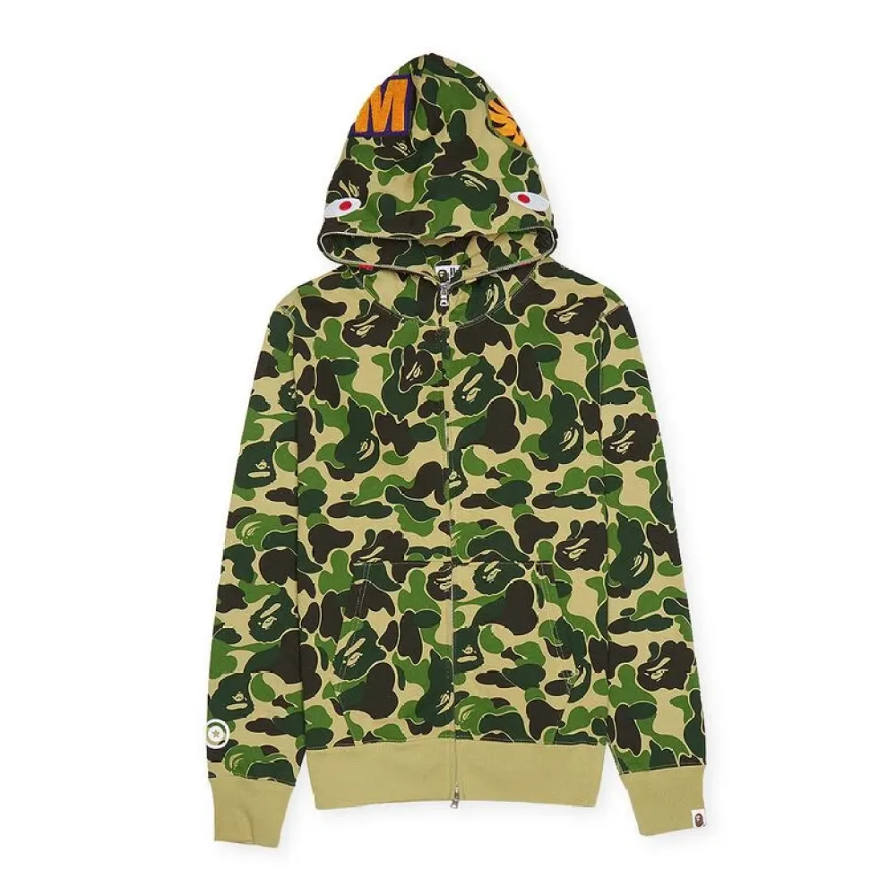 OBO  BAPE ABC Camo Shark Zip Hoodie Green