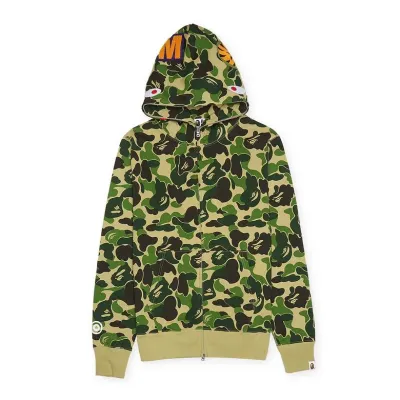 OBO  BAPE ABC Camo Shark Zip Hoodie Green 01