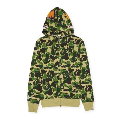 OBO  BAPE ABC Camo Shark Zip Hoodie Green 01