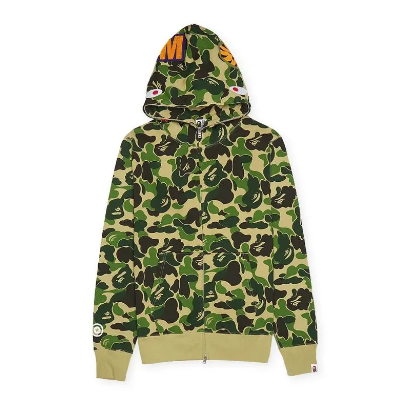 OBO  BAPE ABC Camo Shark Zip Hoodie Green