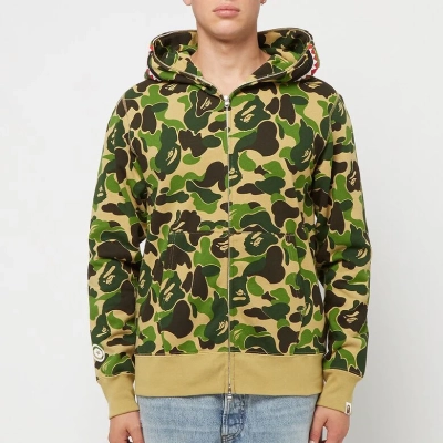 OBO  BAPE ABC Camo Shark Zip Hoodie Green 02
