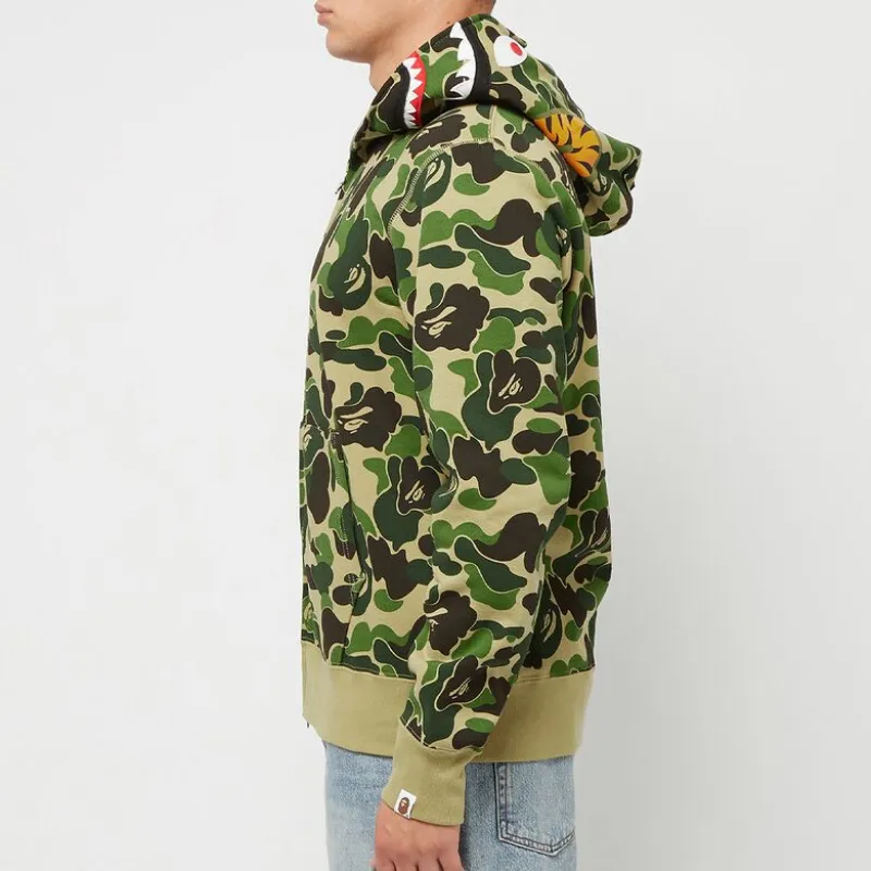 OBO  BAPE ABC Camo Shark Zip Hoodie Green