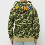OBO  BAPE ABC Camo Shark Zip Hoodie Green