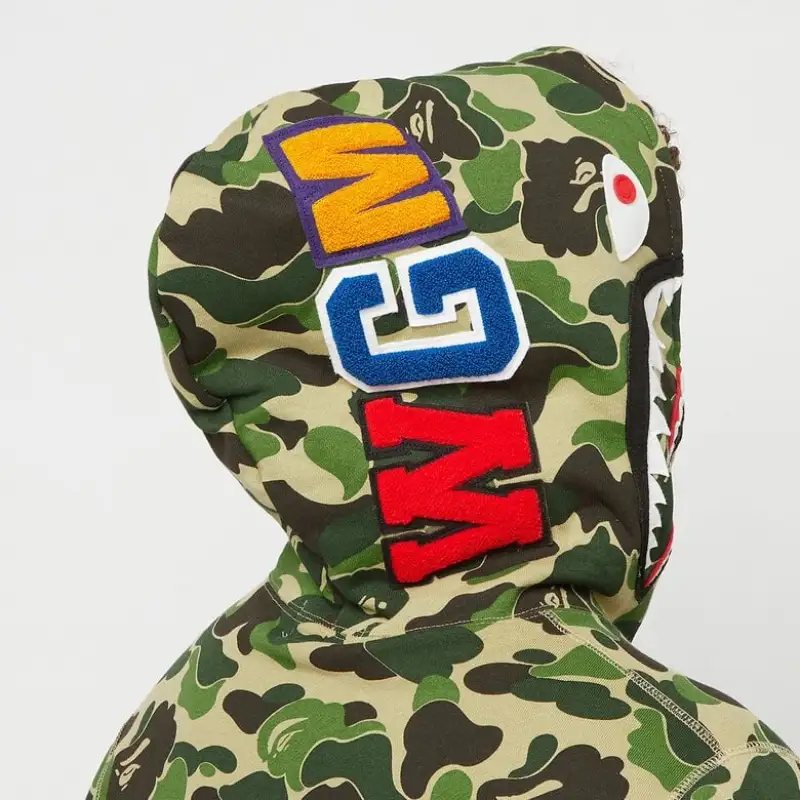 OBO  BAPE ABC Camo Shark Zip Hoodie Green